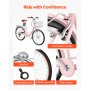 VEVOR Women Bike, 24 in Beach Cruiser Bike, 7-Speed Adult City Bicycle with Carbon Steel Frame, 330 lbs Capacity, Basket, Rear Rack & Dual V-Brakes, Pink