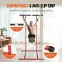 VEVOR Power Tower Dip Station, 2-Level Height Adjustable Pull Up Bar Stand, Multi-Function Strength Training Workout Equipment, Home Gym Fitness Dip Bar Station, 220LBS Weight Capacity, Black & Red