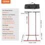 VEVOR Power Tower Dip Station, 2-Level Height Adjustable Pull Up Bar Stand, Multi-Function Strength Training Workout Equipment, Home Gym Fitness Dip Bar Station, 220LBS Weight Capacity, Black & Red