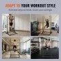 VEVOR Power Tower Dip Station, 8-Level Height Adjustable Pull Up Bar Stand, Multi-Function Strength Training Workout Equipment, Home Gym Fitness Dip Bar Station, 330LBS Weight Capacity, Black & Yellow