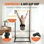 VEVOR Power Tower Dip Station, 8-Level Height Adjustable Pull Up Bar Stand, Multi-Function Strength Training Workout Equipment, Home Gym Fitness Dip Bar Station, 330LBS Weight Capacity, Black & Yellow