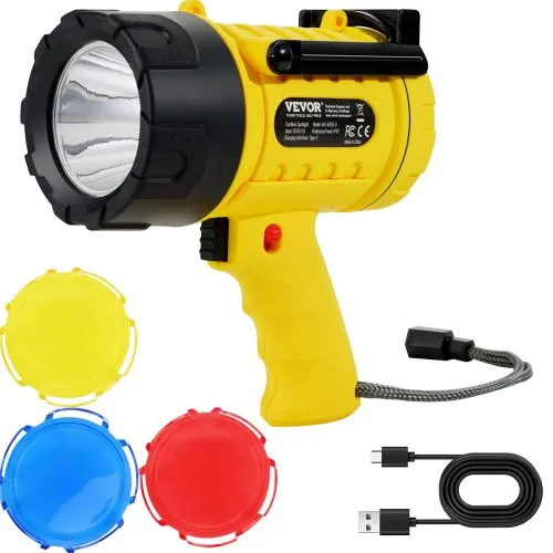 brightest rechargeable flashlights for sale Weoxi Super Bright 2400.000 High Lumen, Powerful LED Flashlight, IPX7 Waterproof Floodlight & Spotlight Flashlight 2-in-1 W/5 Modes Camping, Emergency, Search & Rescue LED has a lifespan of up to 100 VEVOR Rechargeable Led Spotlight 1000000