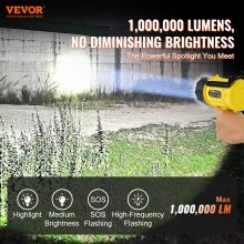 USB Super Bright Rechargeable Spotlight Flashlight 1000,000LM Searchlight