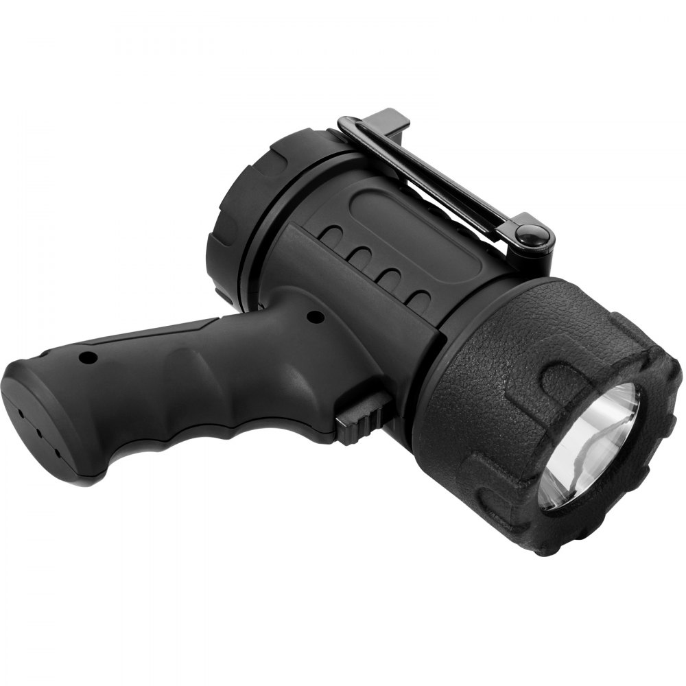 VEVOR Rechargeable Spotlight Flashlight, 200,000 Lumens, IP67 Waterproof Handheld LED Spot Light, Super Bright Portable Searchlight with 4 Modes Detachable Lens USB Port, for Hunting Boating Camping