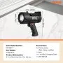VEVOR Rechargeable Spotlight Flashlight, 200,000 Lumens, IP67 Waterproof Handheld LED Spot Light, Super Bright Portable Searchlight with 4 Modes Detachable Lens USB Port, for Hunting Boating Camping