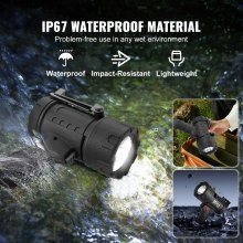 USB Super Bright Rechargeable Spotlight Flashlight 200,000LM Searchlight