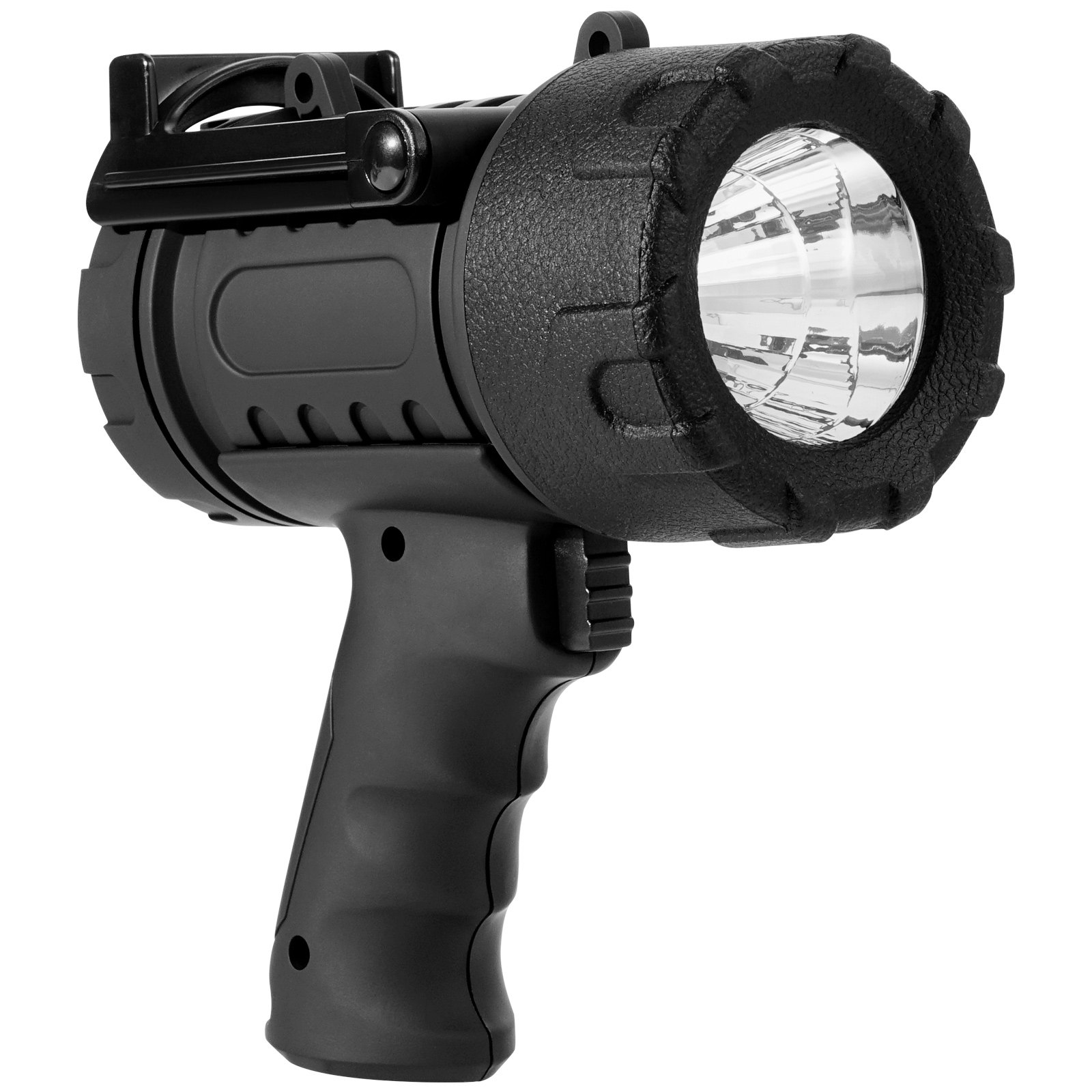 VEVOR Rechargeable Spotlight Flashlight, 200,000 Lumens, IP67 Waterproof Handheld LED Spot Light, Super Bright Portable Searchlight with 4 Modes Detachable Lens USB Port, for Hunting Boating Camping