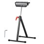 Soporte con rodillos VEVOR, capacidad de carga de 136 kg, altura ajustable de 70 a 108 cm, plegable y resistente, con cabezal de rodillo multidireccional pulido de 29 cm, para sierra de mesa y soporte de extensión para carpintería.