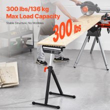 Folding Roller Stand Max Load 300 lb Adjustable 26.8-42.5 in for Woodworking