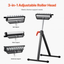 VEVOR Roller Stand with Polished Balls Max Load 300 lb Adjustable 26.8-42.5 in