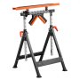 VEVOR 4-in-1 Roller Stand, 200 kg(440 lb) Load Capacity, 84-127 cm(33-50 in) Adjustable Height, Folding Heavy Duty with Rack & Polished Multi-directional Roller Head, for Table Saw Outfeed Woodworking Extension Support