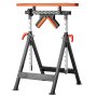 VEVOR 4-in-1 Roller Stand, 200 kg(440 lb) Load Capacity, 84-127 cm(33-50 in) Adjustable Height, Folding Heavy Duty with Rack & Polished Multi-directional Roller Head, for Table Saw Outfeed Woodworking Extension Support