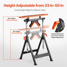 VEVOR 4-in-1 Woodworking Roller Stand Max Load 200 kg Adjustable 838.2-1270 mm