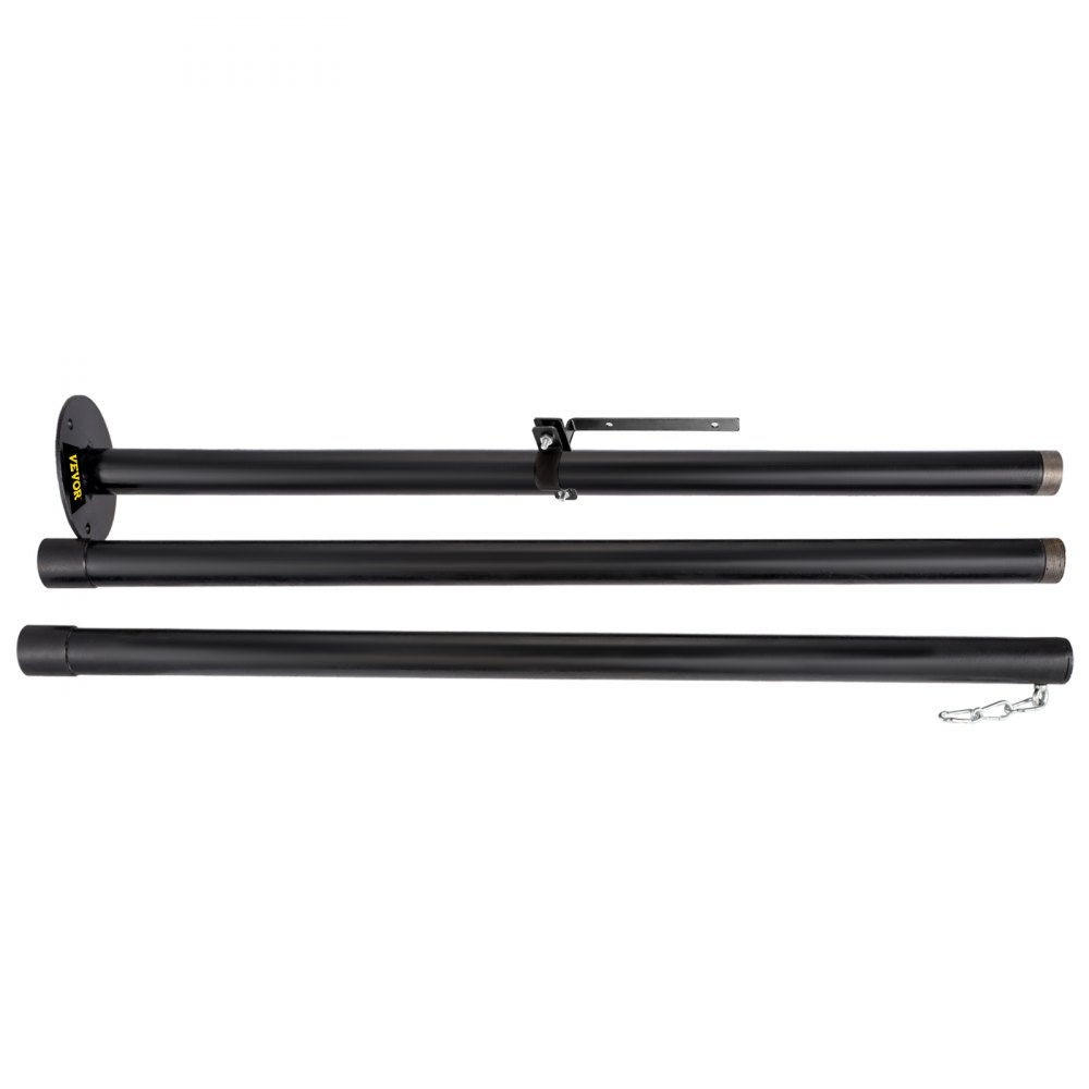 VEVOR String Light Pole, 9.6ft Light String Pole, 1.75in Patio Light Pole, Powder Coated Steel String Light Pole Stand for Outdoor, Metal String Poles with A Clamp Used for Yard, Patio, Wedding, Party