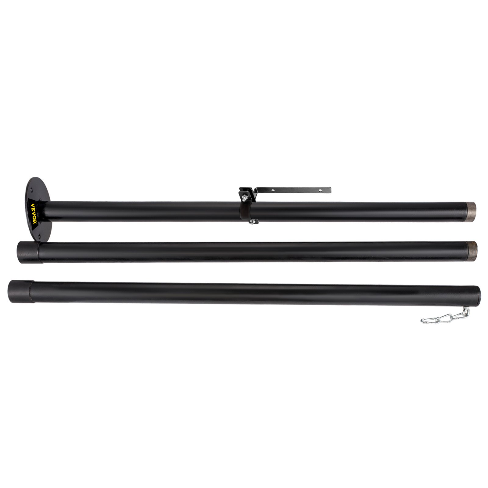 VEVOR String Light Pole, 9.6ft Light String Pole, 1.75in Patio Light Pole, Powder Coated Steel String Light Pole Stand for Outdoor, Metal String Poles with A Clamp Used for Yard, Patio, Wedding, Party