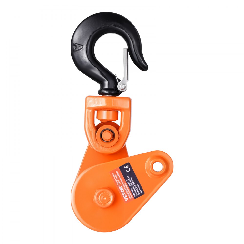 VEVOR 2 Ton Snatch Block with Swivel Hook, 76.2mm Sheave 9.5mm Wire Rope, Heavy Duty Snatch Block Pulley 4400 lbs for Towing and Recovery operations on Tow Truck Rollback Wrecker Car Hauler Winches