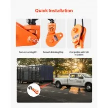 VEVOR 2 Ton Snatch Block with Swivel Hook, 3" Sheave 3/8" Inch Wire Rope, Heavy Duty Snatch Block Pulley 4400 lbs for Towing and Recovery operations on Tow Truck Rollback Wrecker Car Hauler Winches