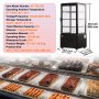 VEVOR Refrigerated Display Case, 3 Cu.Ft/85L, 3-Tier, Countertop Pastry Display Case Commercial Display Refrigerator with LED Lighting, TURBO Cooling, Frost-Free Air-Cooling, Locked Door for Bakery