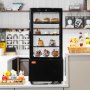 VEVOR Refrigerated Display Case, 3 Cu.Ft/85L, 3-Tier, Countertop Pastry Display Case Commercial Display Refrigerator with LED Lighting, TURBO Cooling, Frost-Free Air-Cooling, Locked Door for Bakery