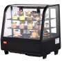 VEVOR Refrigerated Display Case, 3.5 Cu.Ft/100L, Dual-Level, Countertop Cake Display Fridge with LED Illumination, Rapid Cooling System, No-Frost Ventilation, Slide-Access Back Door