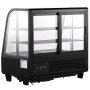 VEVOR Refrigerated Display Case, 3.5 Cu.Ft/100L, Dual-Level, Countertop Cake Display Fridge with LED Illumination, Rapid Cooling System, No-Frost Ventilation, Slide-Access Back Door
