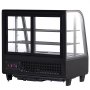 VEVOR Refrigerated Display Case, 3.5 Cu.Ft/100L, Dual-Level, Countertop Cake Display Fridge with LED Illumination, Rapid Cooling System, No-Frost Ventilation, Slide-Access Back Door