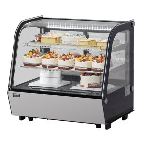 VEVOR Refrigerated Display Case, 4.2 Cu.Ft./115L Countertop Pastry Display Case, 2-Tier Commercial Display Refrigerator with LED Lighting, TURBO Cooling, Frost-Free Air-Cooling, for Bakery | VEVOR US