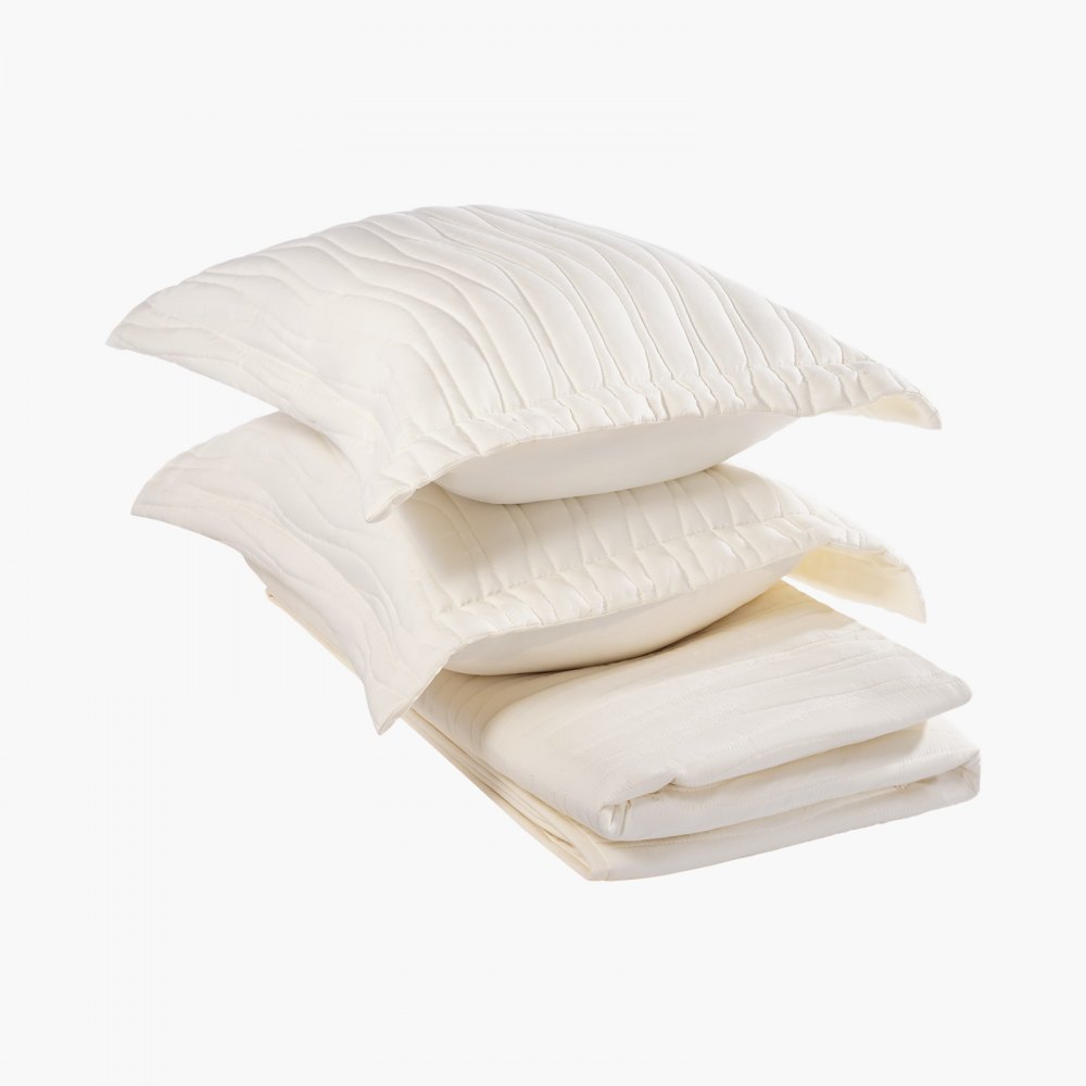 VEVOR Queen Quilt Set, 3-Piece Lightweight Comforter, Microfiber Queen Size Bedding Set, Beige Bedspreads with 1 Quilt and 2 Pillow Shams, Lightweight Bedspread Coverlet Bedding Set, for All Season