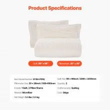 Quilt Set Queen Size Bedspread 1 Quilt and 2 Pillow Shams for All Season