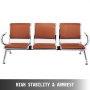 3-seat Deluxe Heavy Pu Cushion Reception Area Airport Waiting Room Bench Chair