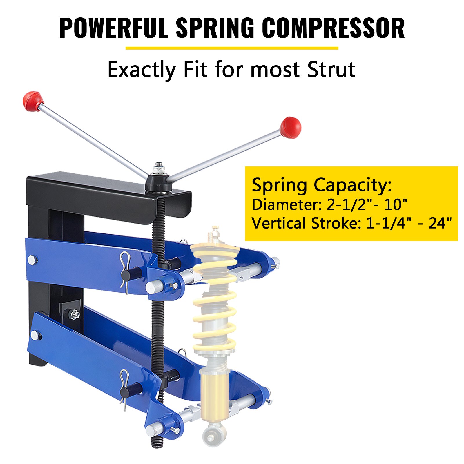 VEVOR Strut Compressor 45# Steel Spring Compressor, Universal Fit Heavy Duty Strut Spring Compressor, Thick Compression Arms Spring Compressor Tool, Auto Equipment Tool for Car Repairing