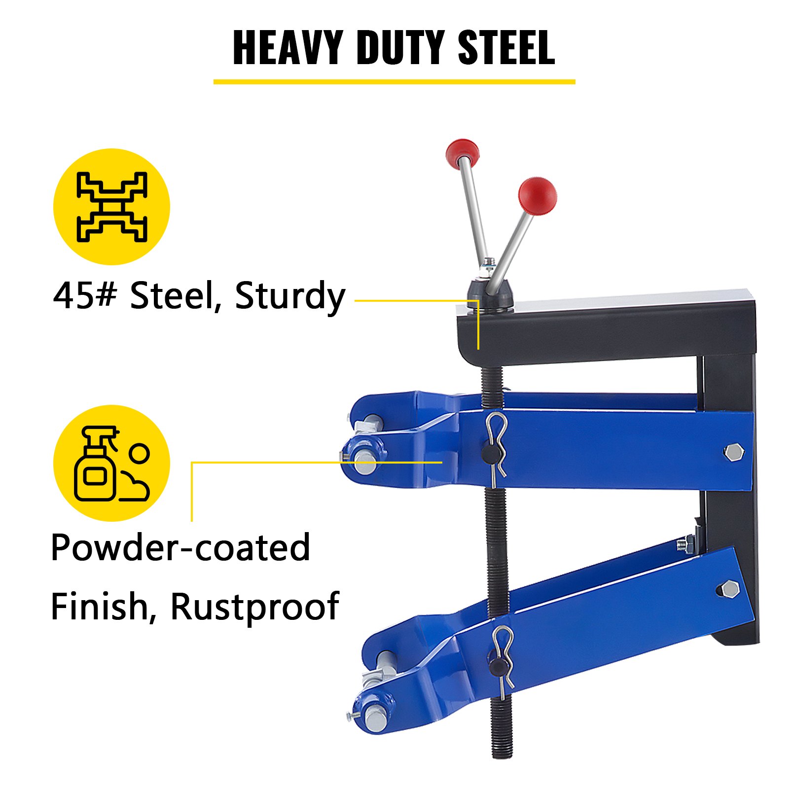 VEVOR Strut Compressor 45# Steel Spring Compressor, Universal Fit Heavy Duty Strut Spring Compressor, Thick Compression Arms Spring Compressor Tool, Auto Equipment Tool for Car Repairing