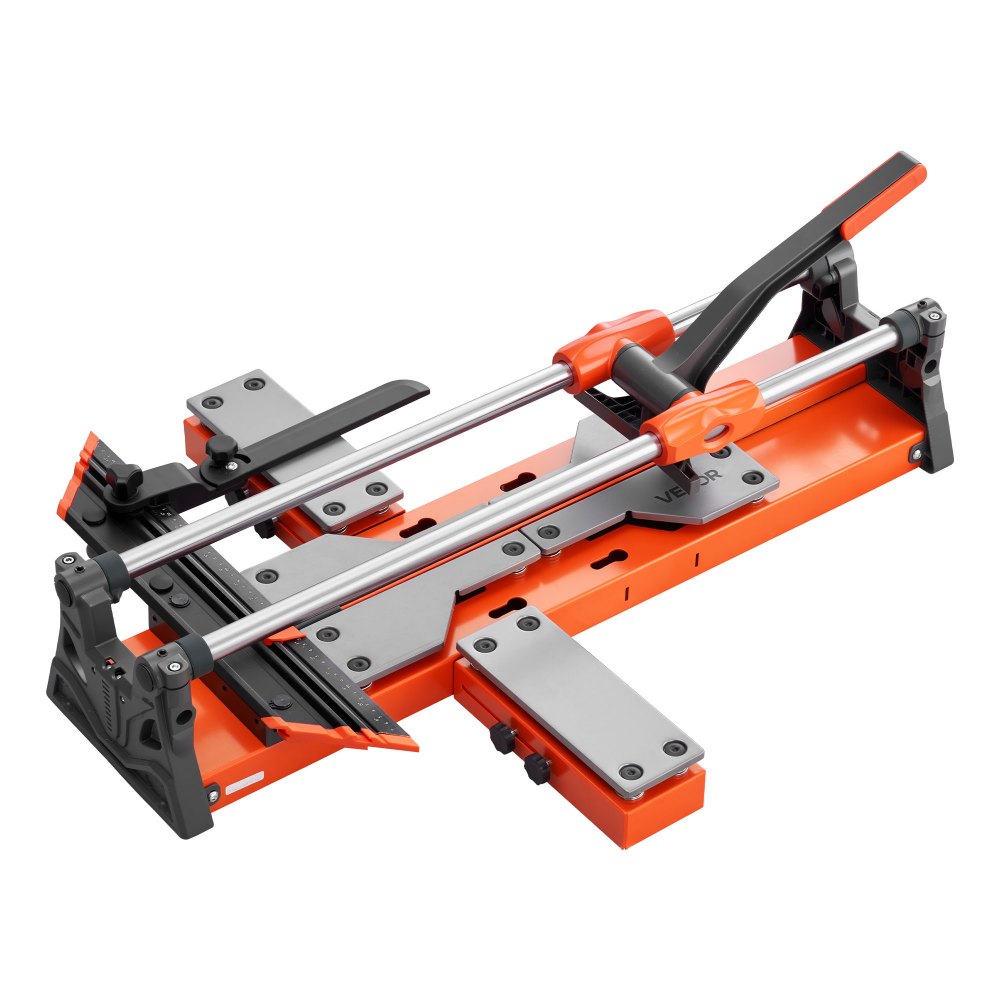 VEVOR 600 mm Manual Tile Cutter, Upgraded Sliding Head Cutting Tool with Spring-Loaded Base, Angle Fence, Tungsten Carbide Cutting Wheel, Alignment Guide, for DIY Pros, Ceramic, Floor & Wall Tiles