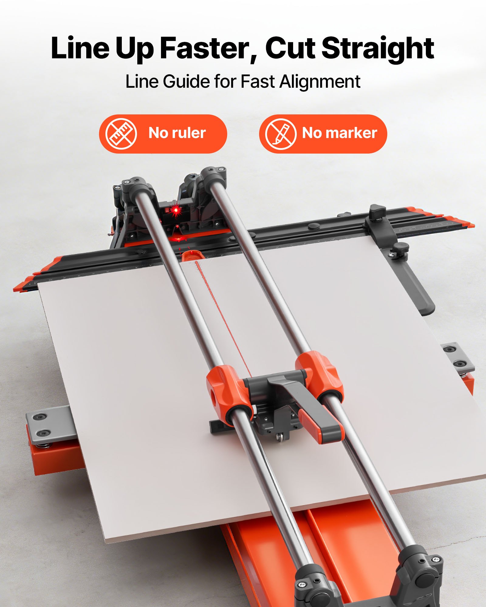 VEVOR 1000 mm Manual Tile Cutter, Upgraded Sliding Head Cutting Tool with Spring-Loaded Base, Angle Fence, Tungsten Carbide Cutting Wheel, Alignment Guide, for DIY Pros, Ceramic, Floor & Wall Tiles