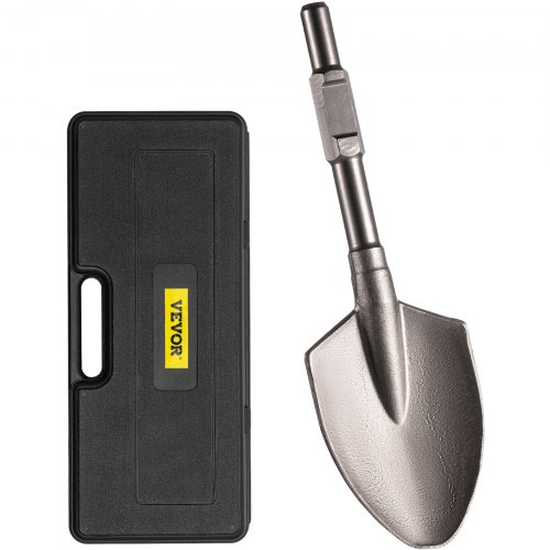 VEVOR Broca de cincel de pala de arcilla para martillo neumático de demolición, estuche de transporte, 17.1" x 5.3", 1-1/8", acero 40Cr
