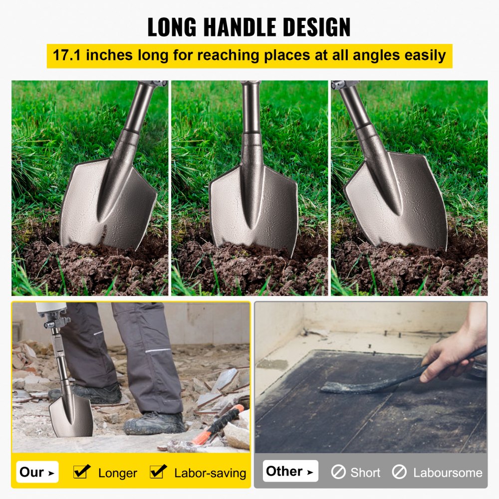 VEVOR Clay Spade Chisel Bit for Demolition Jack Hammer, Carrying Case, 17.1" x 5.3", 1-1/8", 40Cr Steel?