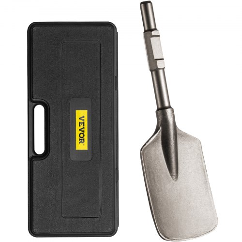 VEVOR Clay Spade Scoop Shovel Bit 1-1/8 Hexagon Jack Hammer Chisel Bits w/ Case