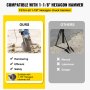 VEVOR Clay Spade, 17.9' x 5.5' 1-1/8' Hex Shank, 40Cr Steel Jackhammer Bit for Electric Demolition Jack Hammer Carrying Case, Trenching and Digging Shovel Bit for Clay, Gravel, Frozen Soil