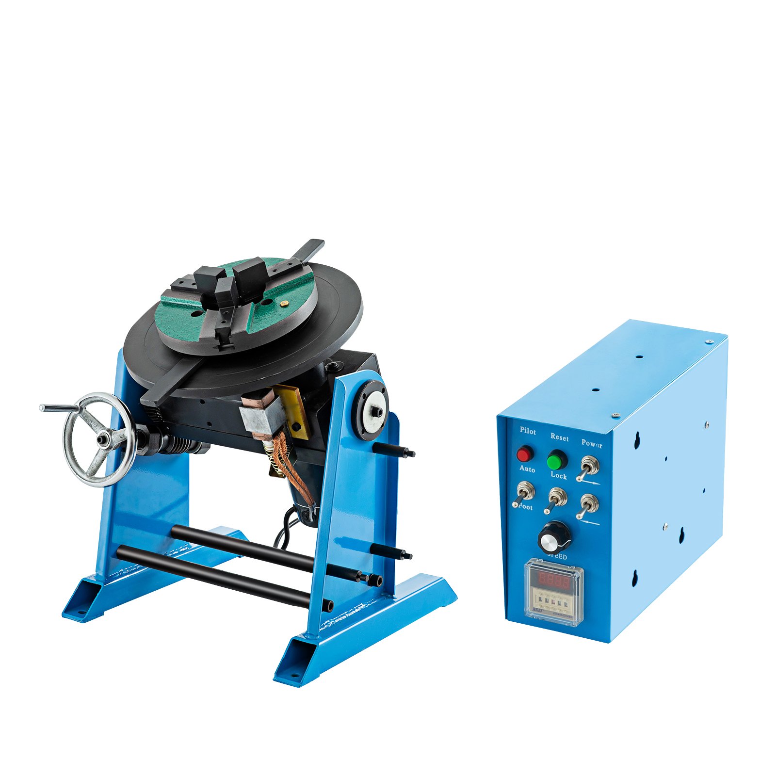 VEVOR 30KG Rotary Welding Positioner Turntable with 200mm Chuck & Foot Switch, 30KG 220V Rotary Welding Positioner Turntable Table 0-90