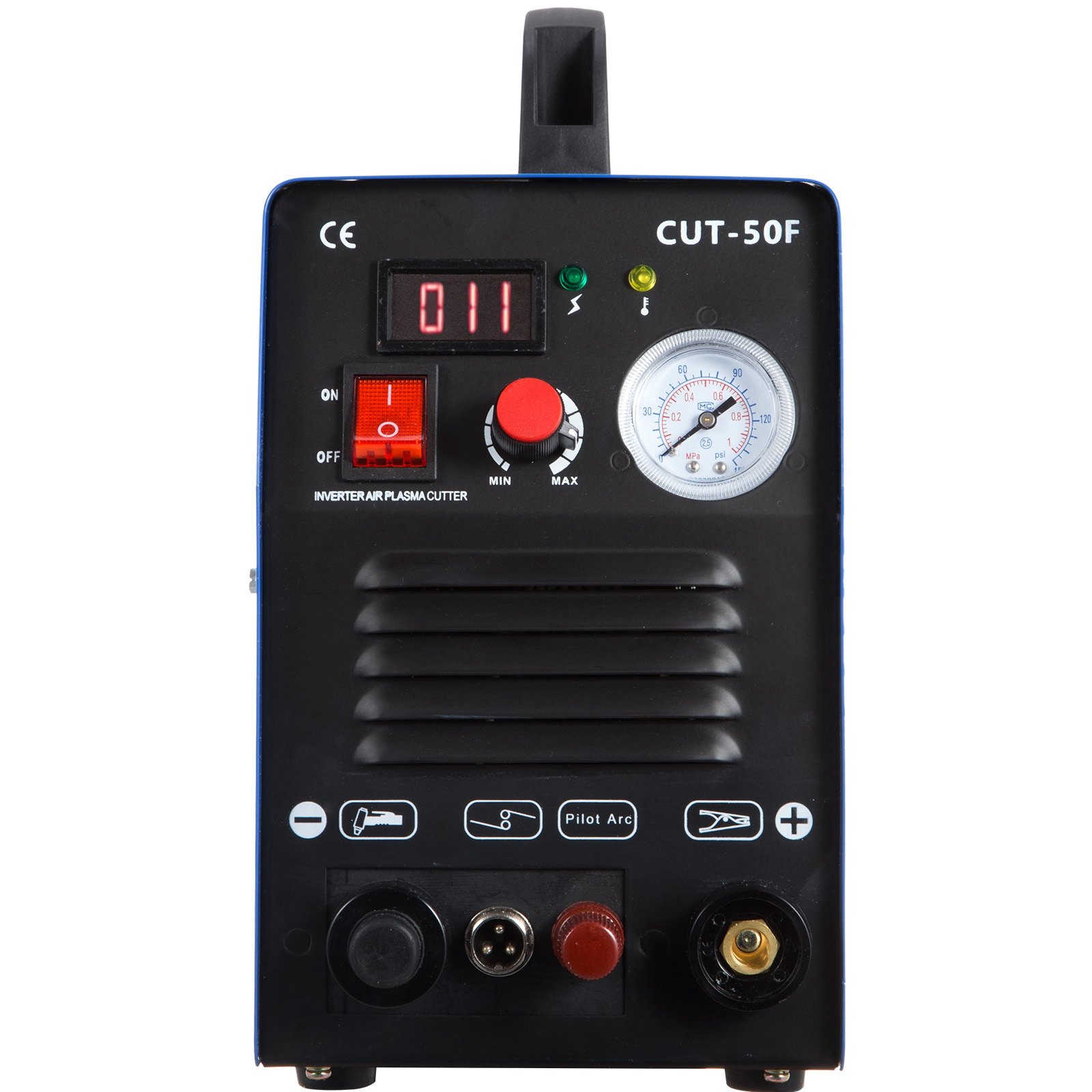 VEVOR 50Amp Non-Touch Pilot Arc Plasma Cutter, 110/220V Dual Voltage Plasma Cutting Machine, Max 1/2 Inch(14MM) Clean Cut, Portable Cutting Machine IGBT Inverter Digital Plasma Cutting Equipment