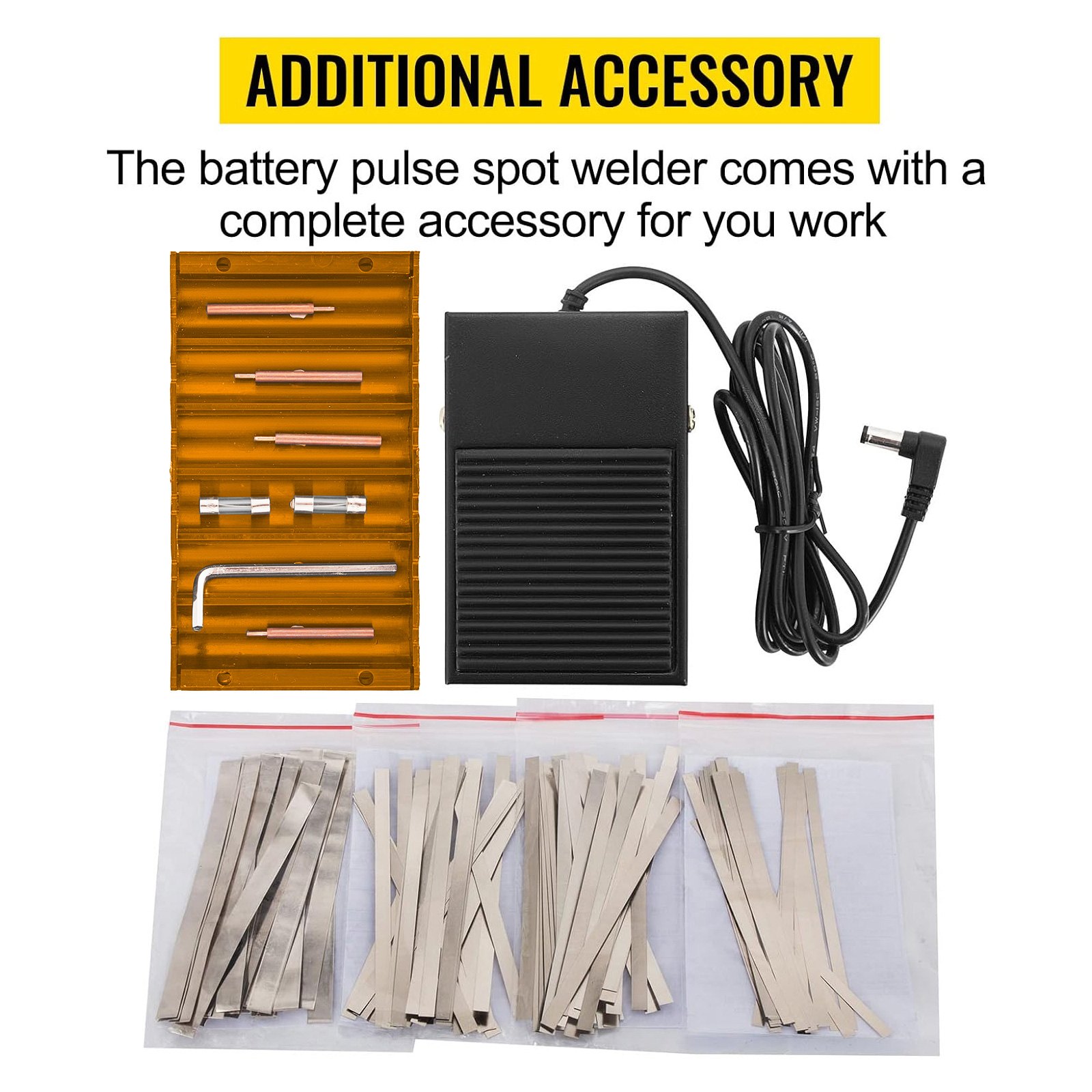 VEVOR Portable Heart Rate Welder,737G 220V/50Hz Battery Pulse Tip Welder,50-800A Thickness 0.05-0.2mm Welding Machine