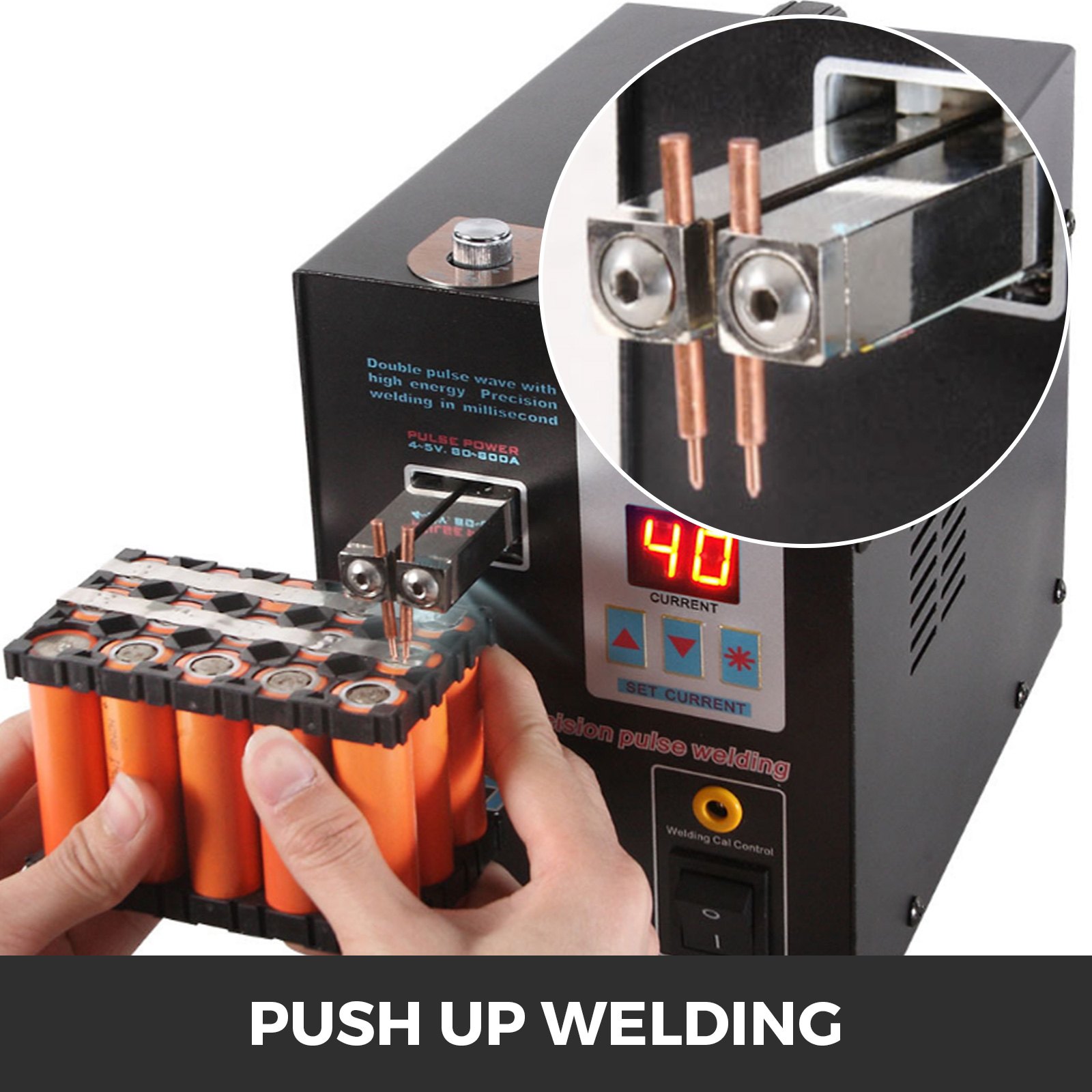 VEVOR 737G Pulse Spot Welder 0.2mm Battery Welding Machine 110V Battery Spot Welder and Soldering Station Portable Pulse Welding Machine for Battery Pack 18650 14500 Lithium Batteries