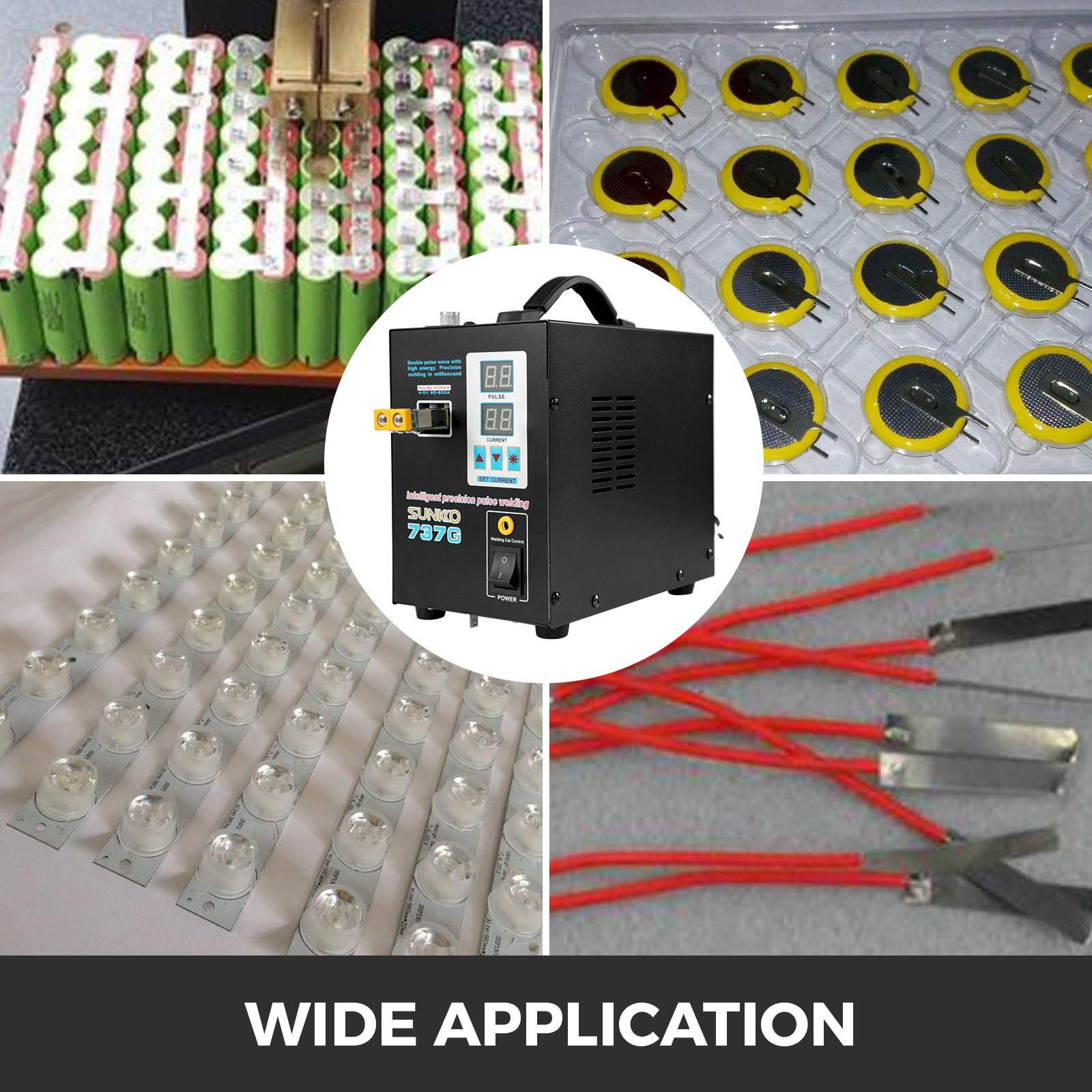 VEVOR 737G Pulse Spot Welder 0.2mm Battery Welding Machine 110V Battery Spot Welder and Soldering Station Portable Pulse Welding Machine for Battery Pack 18650 14500 Lithium Batteries