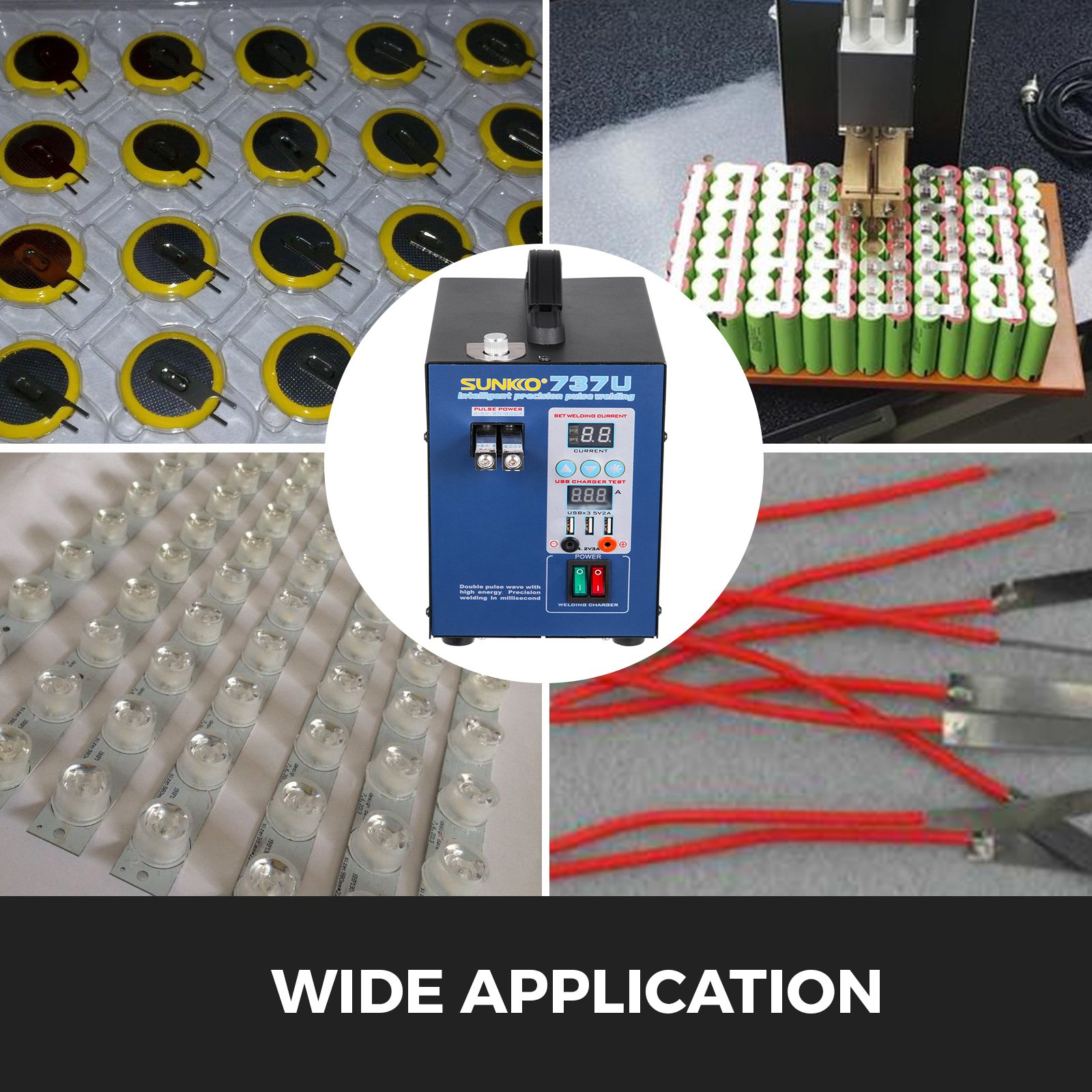 737U 2 Pulse Battery Spot Welder for 18650 + Battery Charge Test 50-800A 2.8KW