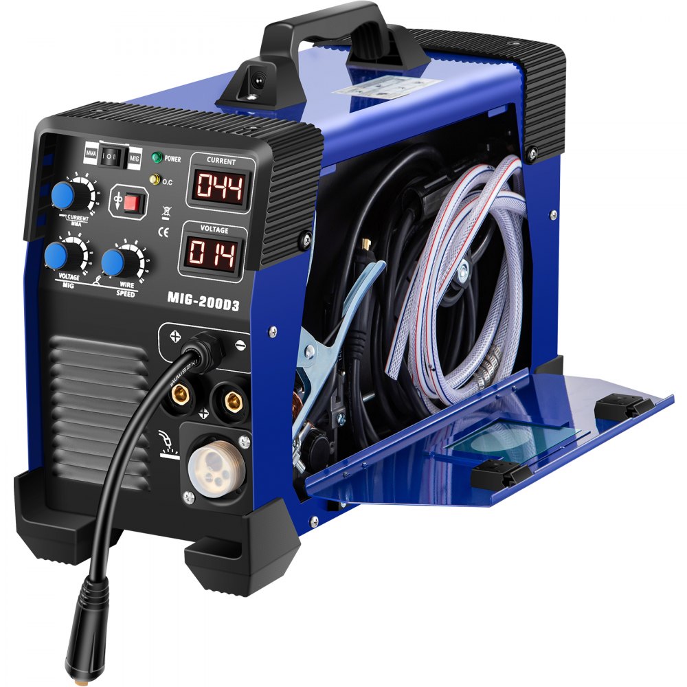 VEVOR MIG Welder, 200 Amp 3 in 1, 220V DC MIG/TIG/Arc Welding Machine, Portable TIG Welder with IGBT Inverter and Digital Display, Lift ARC Welder w/MIG Welder Torch and Cable