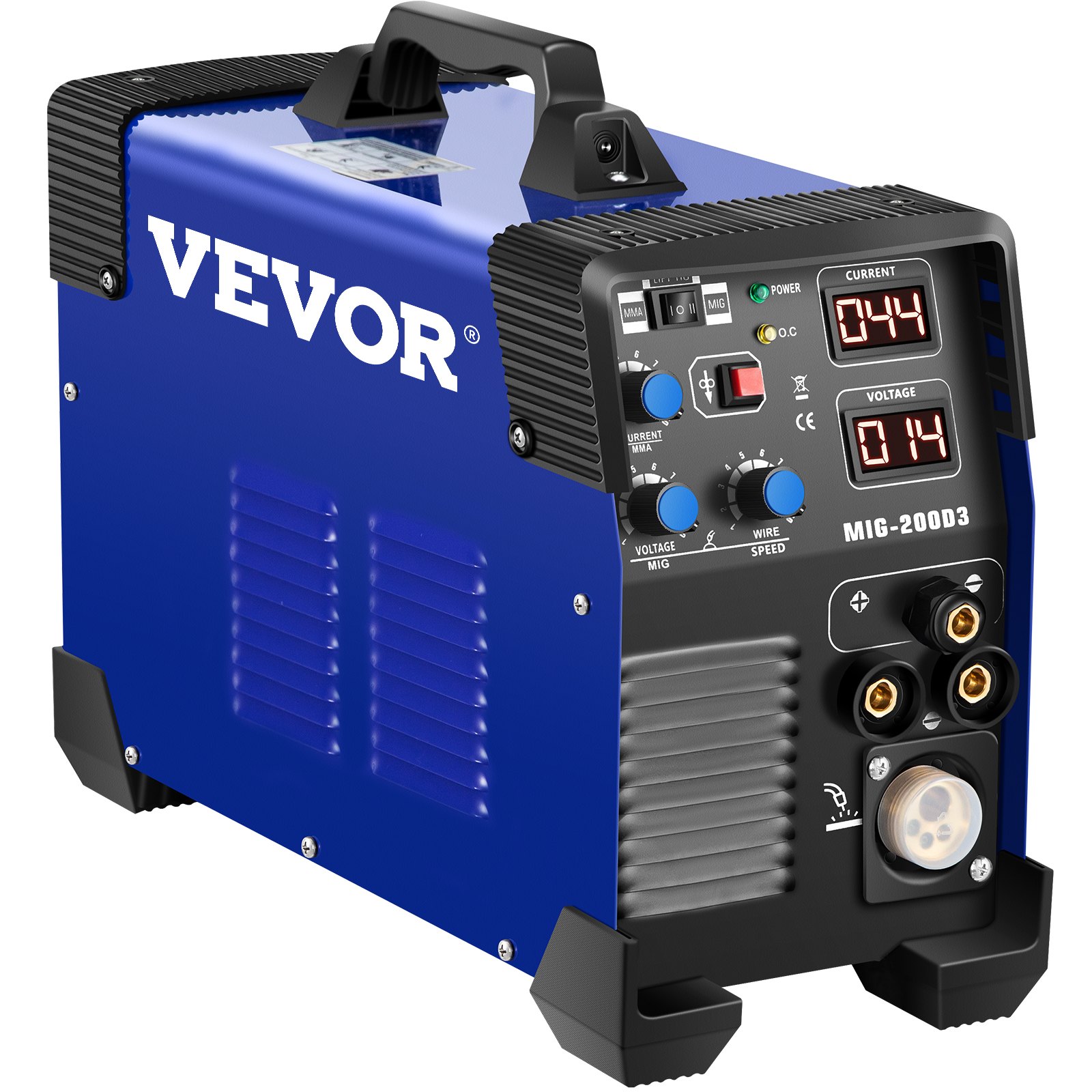 VEVOR MIG Welder, 200 Amp 3 in 1, 220V DC MIG/TIG/Arc Welding Machine, Portable TIG Welder with IGBT Inverter and Digital Display, Lift ARC Welder w/MIG Welder Torch and Cable