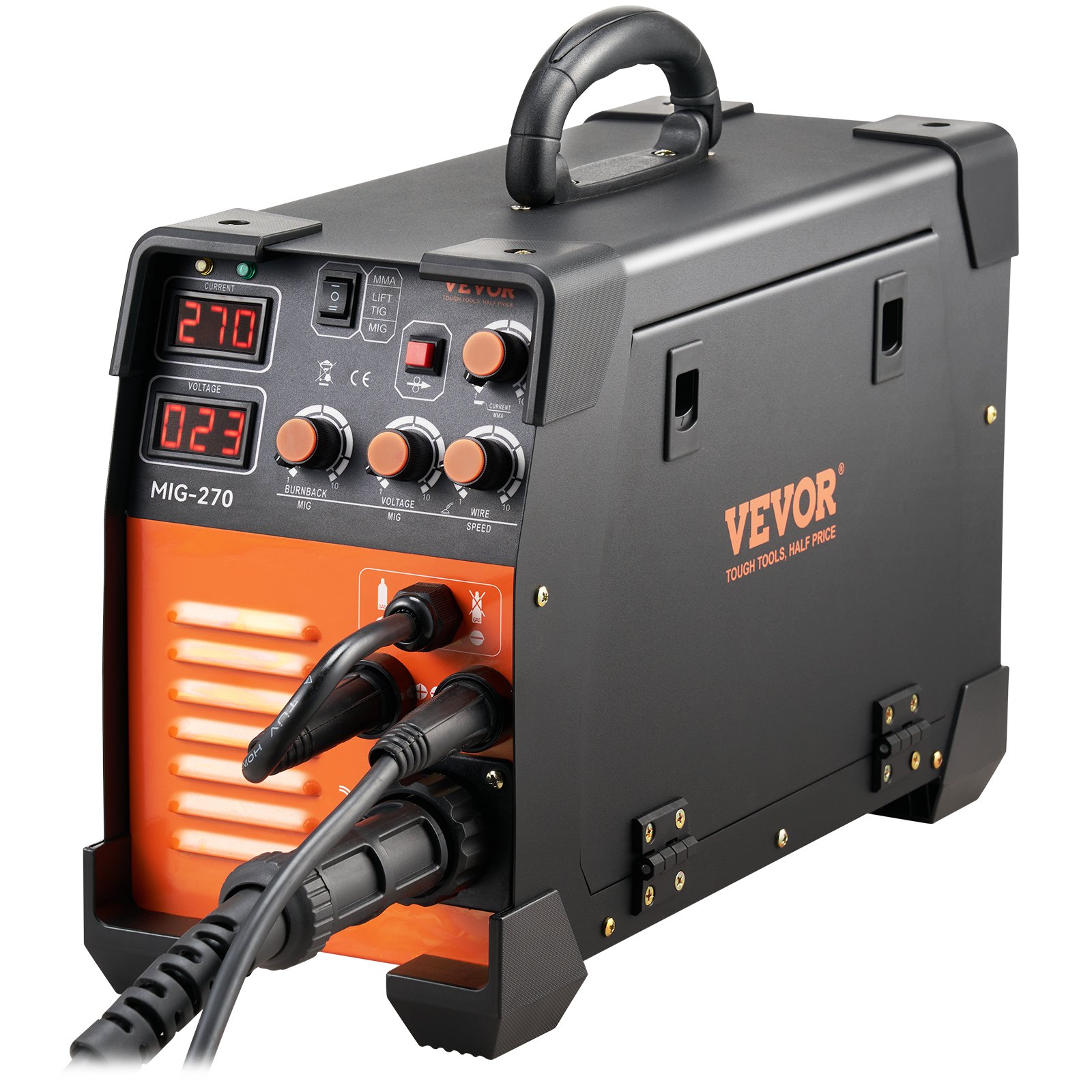 VEVOR MIG Welder, 3 in 1 Welder Welding Machine, 270 Amp MIG Lift TIG Arc Welder 110V 220V Lift TIG Welder Lift ARC Welder Digital Display Combo Welding Machine MMA Stick IGBT DC Inverter Welder