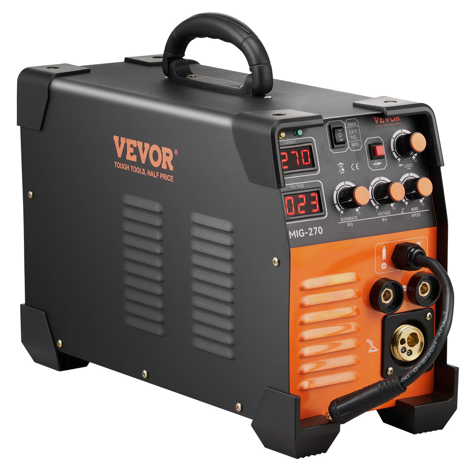 VEVOR MIG Welder, 3 in 1 Welder Welding Machine, 270 Amp MIG Lift TIG Arc Welder 110V 220V Lift TIG Welder Lift ARC Welder Digital Display Combo Welding Machine MMA Stick IGBT DC Inverter Welder