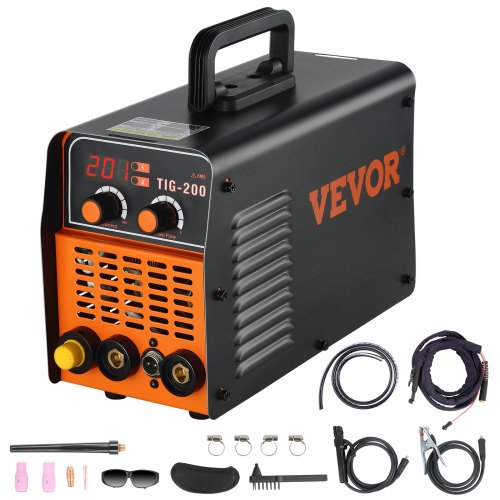 VEVOR TIG-200C, 200 Amp TIG/MMA ARC 2-in-1 Welder HF IGBT DC Inverter Welding Machine for Welding Steel, Titanium And Copper Alloys