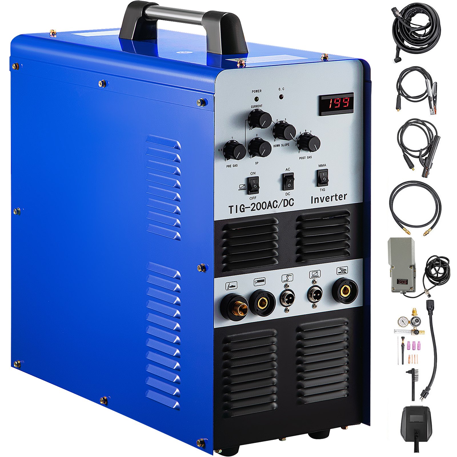 VEVOR TIG-200 AC/DC Aluminium Welder 200A IGBT Inverter Welding Machine Inverter ARC MMA Welding Machine 200A with Foot Pedal